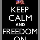 Keep Calm And Freedom On Novelty Mini Metal Parking Sign