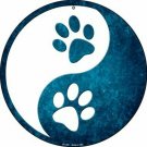 Yin And Yang With Paws Novelty Small Metal Circular Sign
