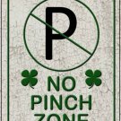 No Pinch Zone White Novelty Mini Metal Parking Sign No Pinch Zone White Novelty Mini Metal Parking Sign