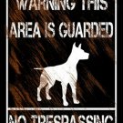 Warning Area Guarded By Dog Novelty Mini Metal Parking Sign