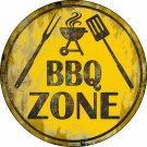 BBQ Zone Novelty Small Metal Circular Sign