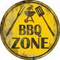 BBQ Zone Novelty Small Metal Circular Sign