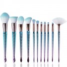Zouyesan Free Shipping 2018 11 Mermaid Plating Gradient Blue Professional Makeup Brush Beauty Tools