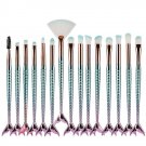 Zouyesan Free Shipping 2018 15 Mermaid Gradient Professional Makeup Brush Beauty Tools