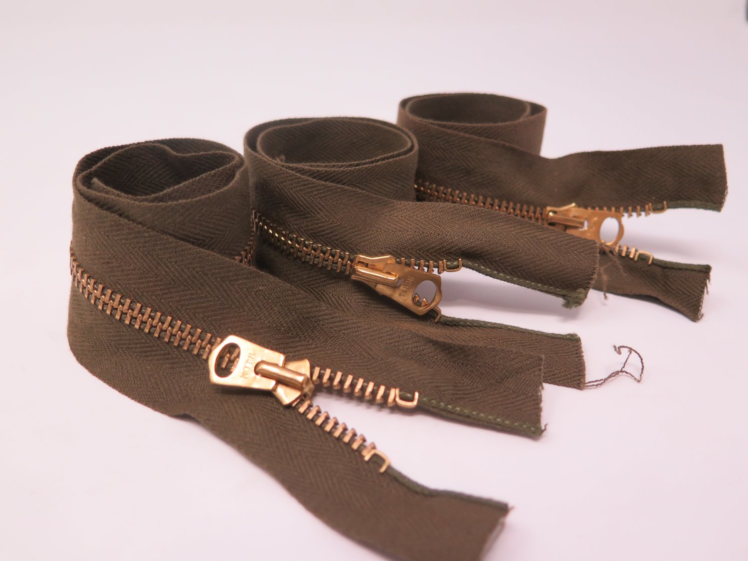 100MILITARY ZIPPERS USA VINTAGE "TALON" Separating 5? Metal BRASS 13" USA