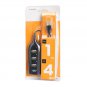 Mini 4 Port USB 2.0 High Speed Hub Splitter 480 Mbps for PC Laptop Black new