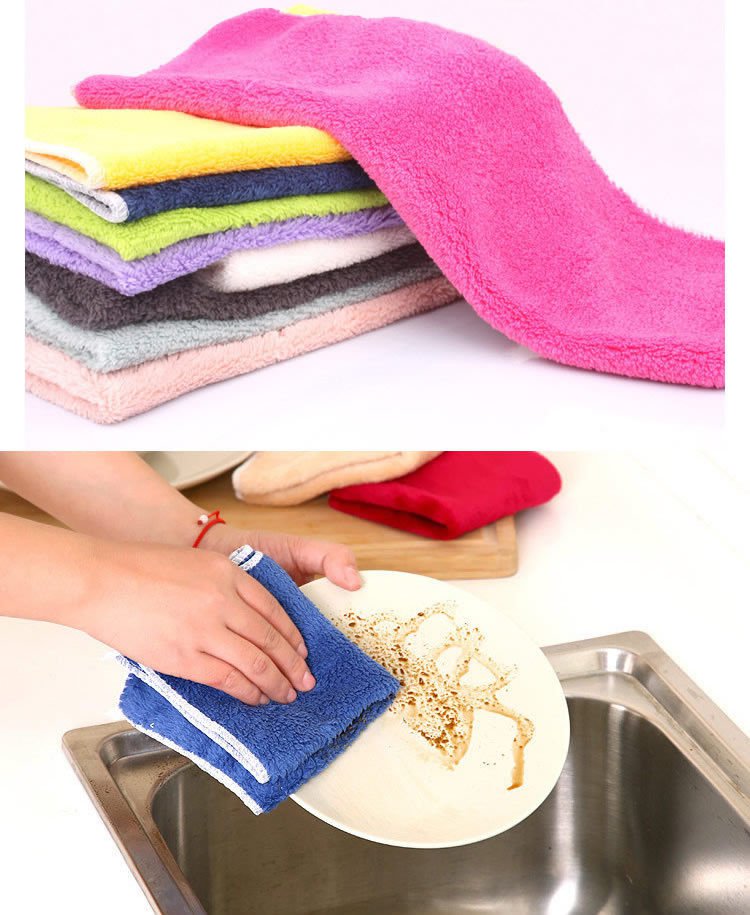 10 Pieces/Set Dishcloth Dishrag Dish Towel Cleaning Wiping Washing Rags ...