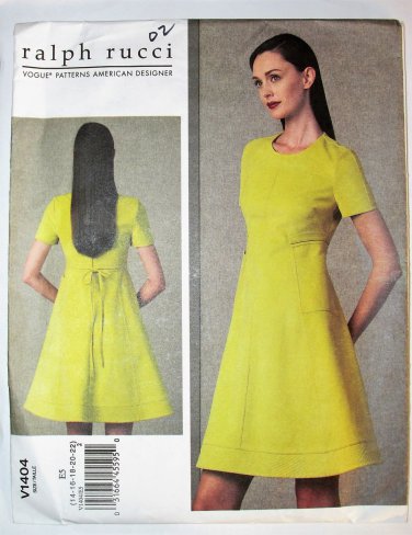 Vogue V1404 Ralph Rucci UNCUT Fit & Flare Pattern Sz 14-22 American Designer 1404