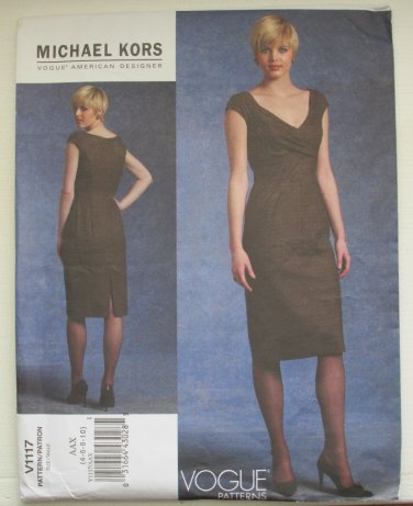 Vogue V1117 Fitted Dress Sewing Pattern Michael Kors UNCUT American Designer 1117 Size 4 -10