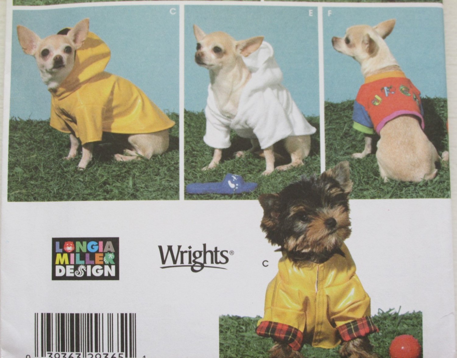 Simplicity 4325 Dog Clothes for Extra Small Dogs Uncut Sewing Pattern