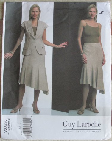 Vogue V2805 Paris Original Summer Suit Skirt Jacket UNCUT Sewing Pattern Sizes 6 8 10 Guy Laroche