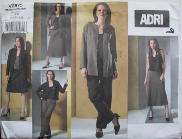 Vogue V2875 ADRI Separates Pattern Pants Top Skirt Jacket UNCUT Sewing Pattern Sizes 18 20 22 2875