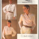 Vogue 1792 Calvin Klein 1980s Blouse UNCUT Sewing Pattern Sz 10 Bust 32.5 American Designer