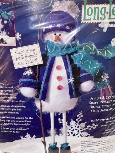 Dimensions Long Legs Freddy Flake Snowman Doll Sealed Kit 62180