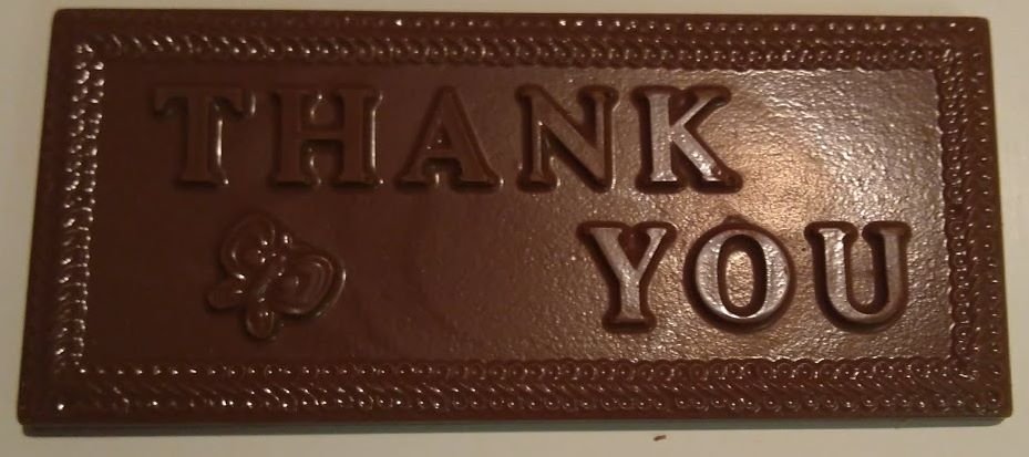 Solid Chocolate Greeting Card - THANK YOU - 4 ea.