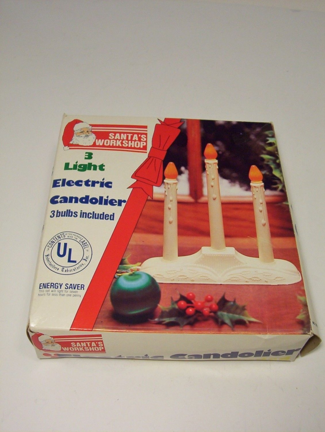 Vintage Candolier Candelabra 3 Tier Candlestick Electric Christmas Lights