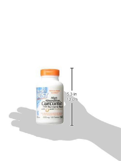Doctor's Best Curcumin Turmeric Root C3 Complex & BioPerine 1000 mg, 120 Tablets