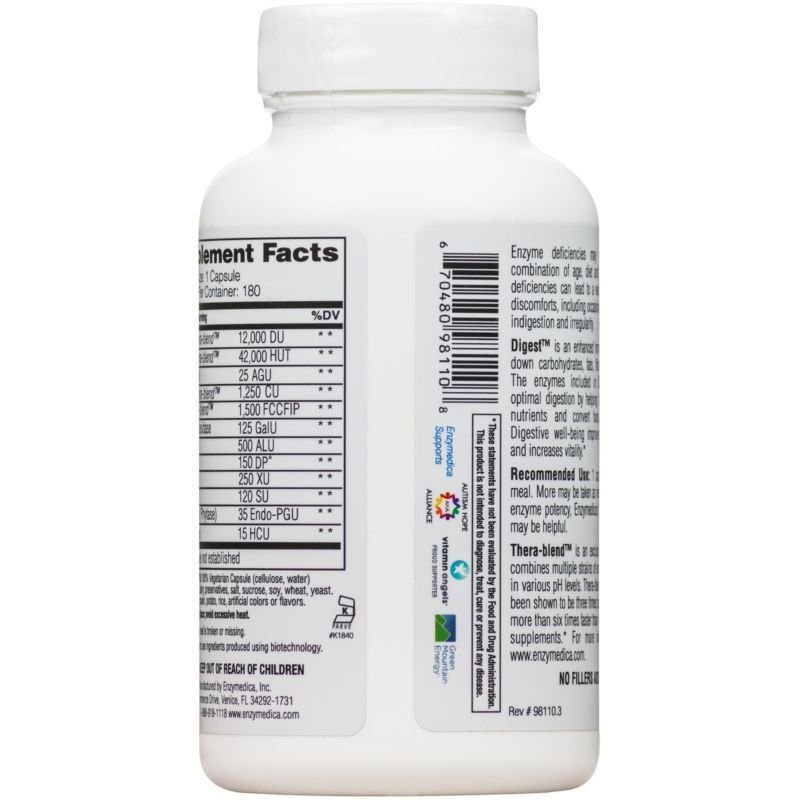 Enzymedica Digest Complete Digestive Enzyme Formula 180 Capsules (FFP)