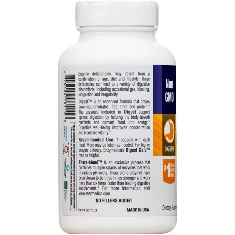 Enzymedica Digest Complete Digestive Enzyme Formula 180 Capsules (FFP)