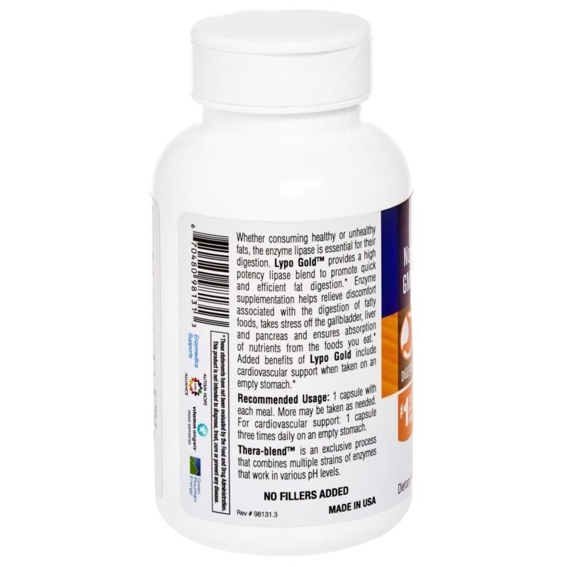 Enzymedica - Lypo Gold Enzymes for Optimal Fat Digestion 120 Capsules (FFP)