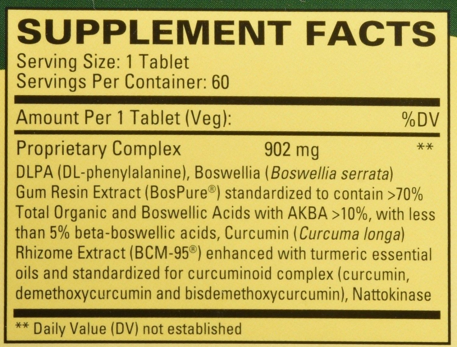 Terry Naturally Curamin Extra Strength Powerful Pain Relief Curcumin 60