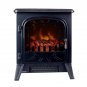 Free Standing Electric Fireplace Portable Heater Log Fuel Effect 1500W, Black