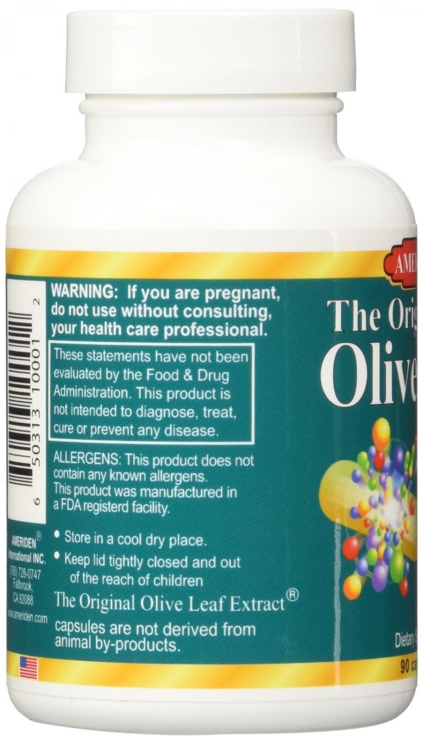 AMERIDEN Original Olive Leaf Extract AntiViral Flu Colds Therapy 90