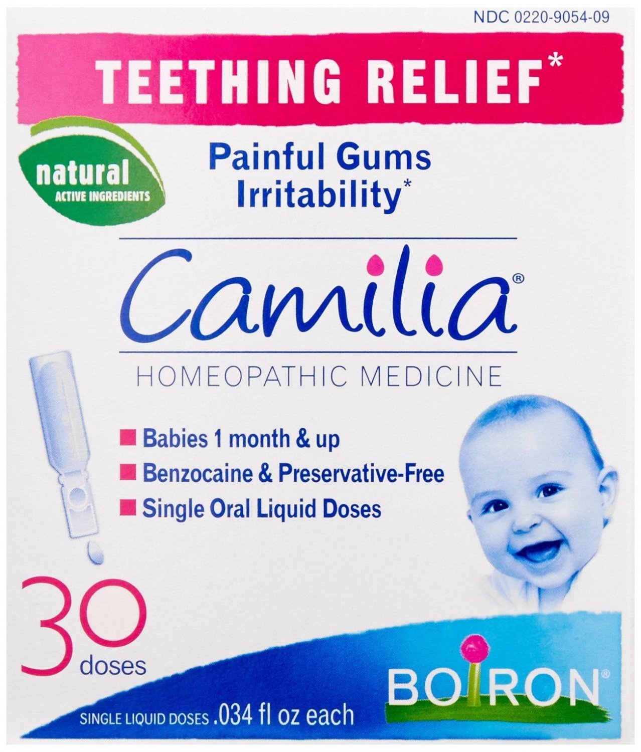 Boiron Camilia Baby Teething Relief 30 Doses Teething Drops for Painful