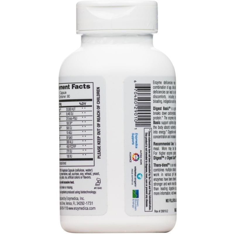 Enzymedica - Digest Basic Essential Full Spectrum Digestive Enzymes 90 ...