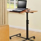 Laptop Rolling Desk Adjustable Tilt Stand Portable Caster Cart Bed Side Table