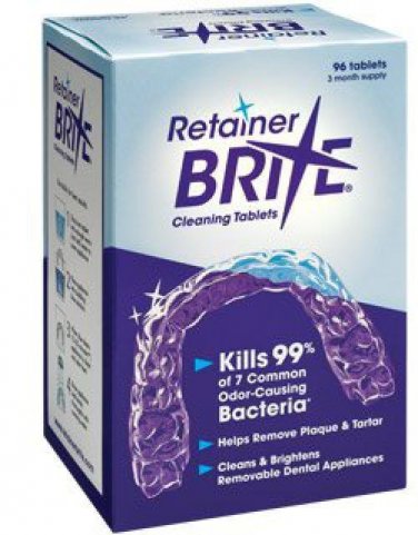 96 Tablets Retainer Brite Bright Oral Care Teeth Cleaner Denture Box