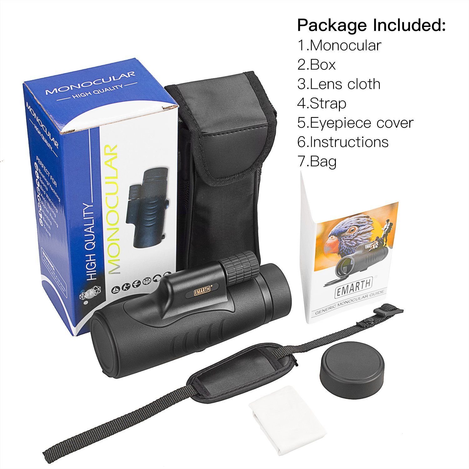 Monocular Telescope High Power 8x42 Monoculars Scope Compact Portable