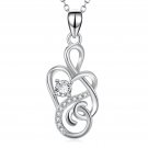Sterling Silver Forever Love Infinity Heart Pendant Necklace for Women 18 Inch