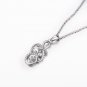 Sterling Silver Forever Love Infinity Heart Pendant Necklace for Women 18 Inch