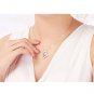 14k White Gold Plated Forever Lover Heart Pendant Necklace Woman Day Gift NEW