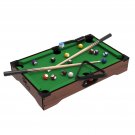 Mini Tabletop Pool Set Billiards Game Balls With Sticks, Chalk, Brush, Triangle