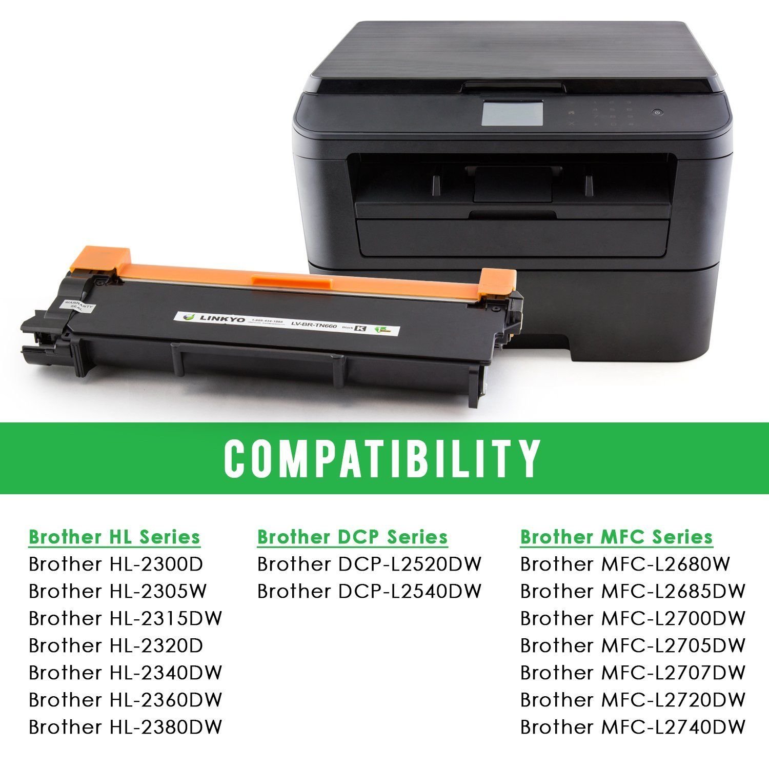 Brother TN660 TN630 High Yield Black Toner Cartridge for HLL2340DW HL