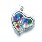 Heart Birthstone Floating Charm Memory Locket Pendant Necklace Mother's Day Gift