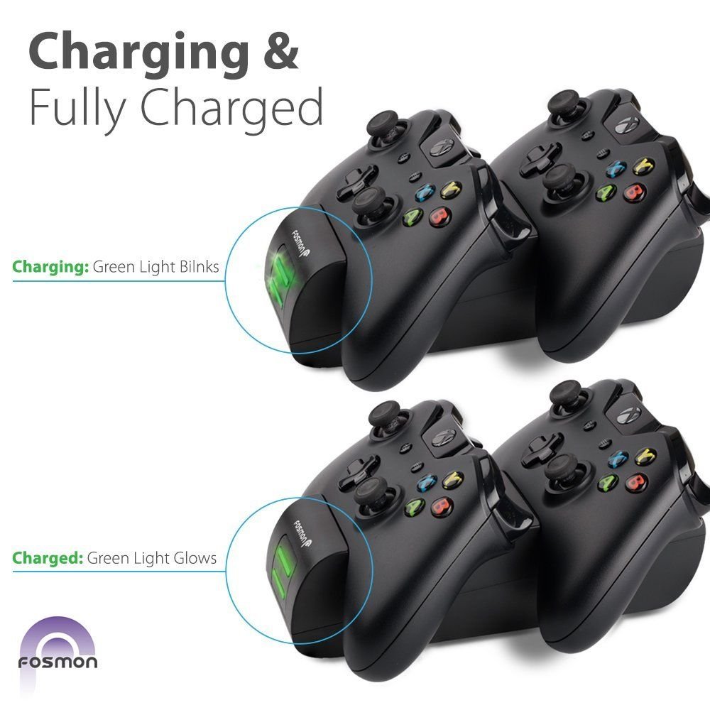 Xbox One /X / S Wireless Controller Charger Dock Dual Charging Port +2