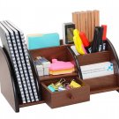 Office Supplies Wood Desk Organizer Book Shelf Pen Holder Accessories Storage