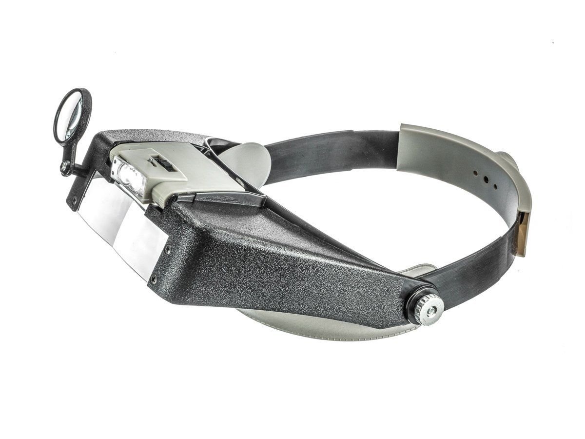 Jewelers Head Headband LED Magnifier Magnifying Glasses Light Visor Loupe