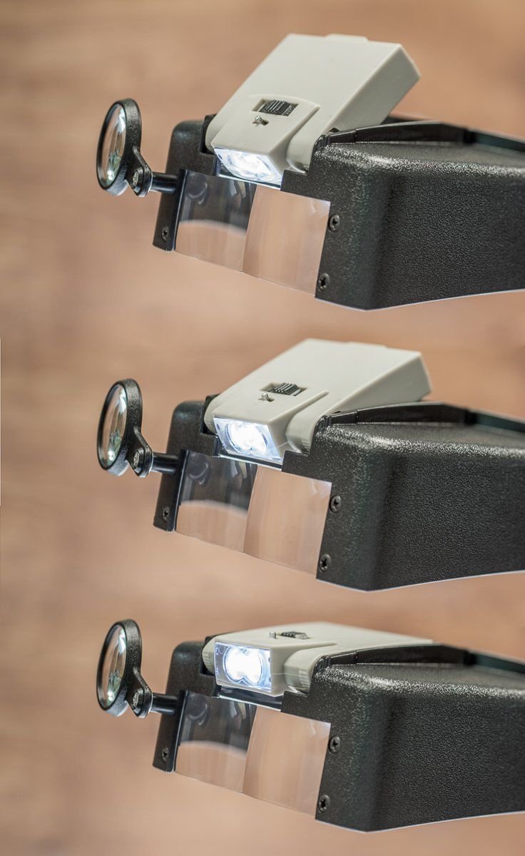 Jewelers Head Headband LED Magnifier Magnifying Glasses Light Visor Loupe