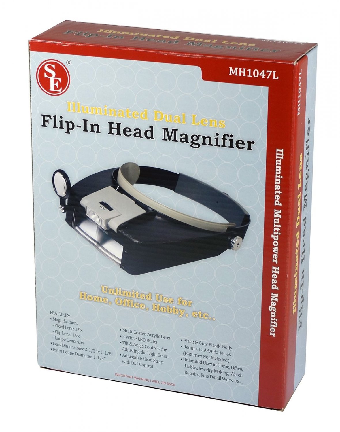 Jewelers Head Headband LED Magnifier Magnifying Glasses Light Visor Loupe