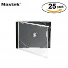 25 Pack Cd Disc Cases Plastic Jewel Cover Single Storage Holder Housing Wallet