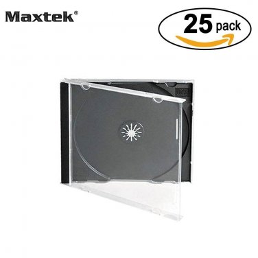 25 Pack Cd Disc Cases Plastic Jewel Cover Single Storage Holder Housing Wallet