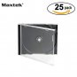 25 Pack Cd Disc Cases Plastic Jewel Cover Single Storage Holder Housing Wallet