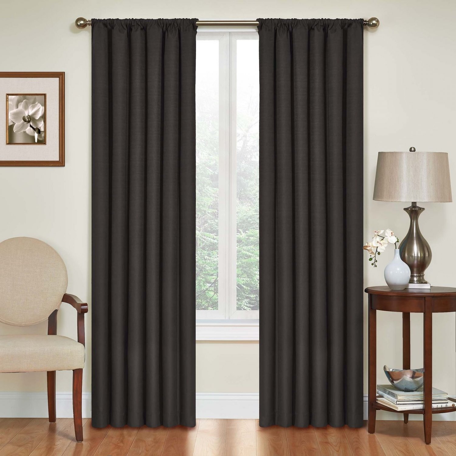 Eclipse Nikki Blackout Curtains - 40x84 Inch Thermal Insulated Room Darkening Panel In Grey
