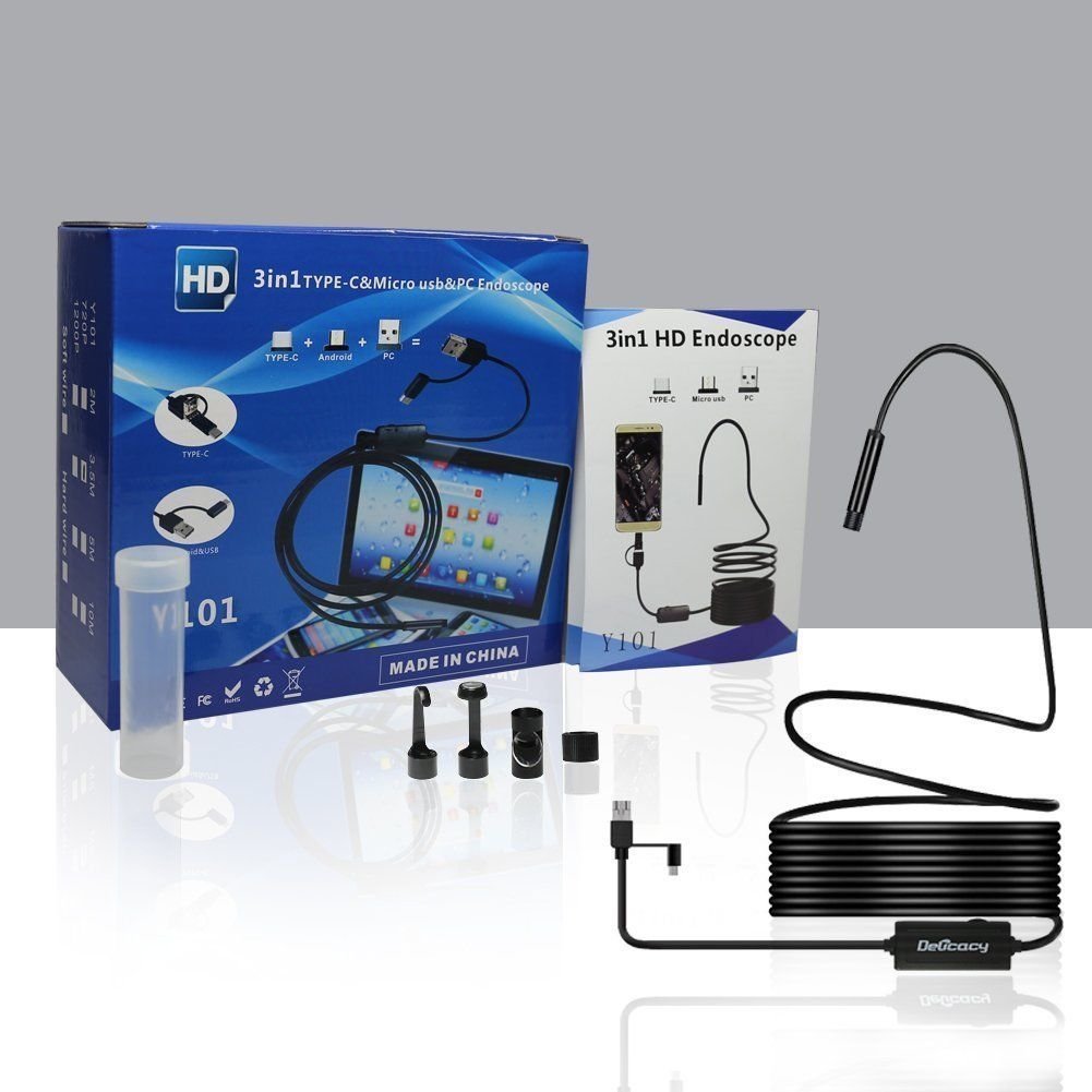 USB Endoscope 3 In1 USB Semirigid Borescope Inspection Camera for