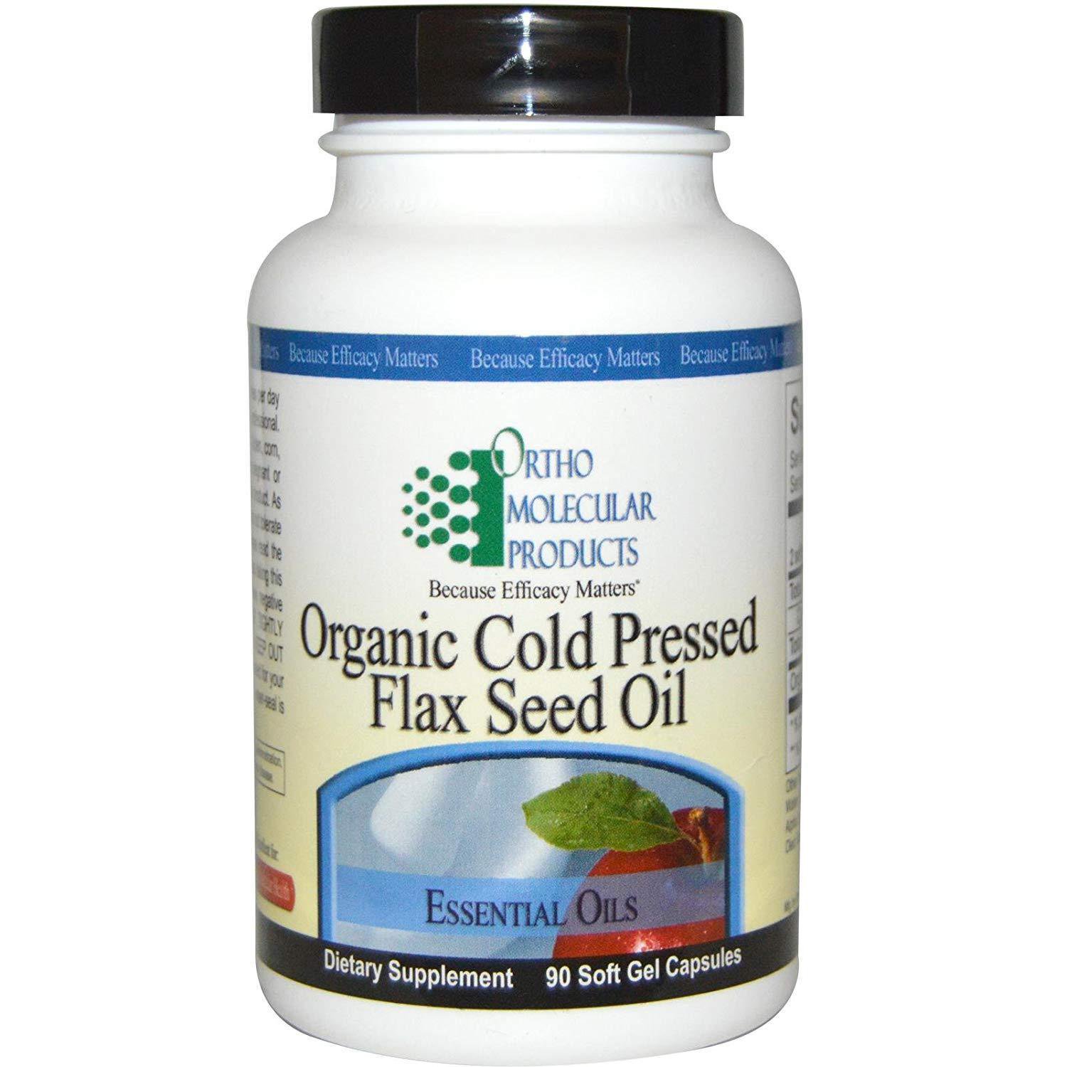 Ortho Molecular Products Flax Seed Oil Soft Gel Capsules, 90 Count