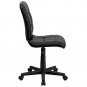 Mid-Back Black Quilted Vinyl Swivel Task Chair Contoured Seat and Back NEW